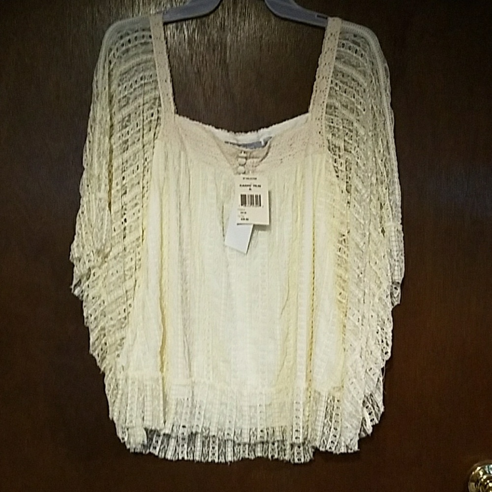 Ny collection lace overlay top.
